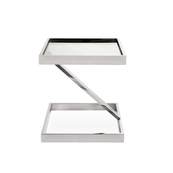Silver Side Table With Glass Top