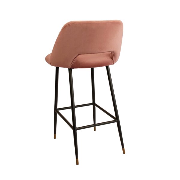 Milan Velvet Bar Stool - Blush