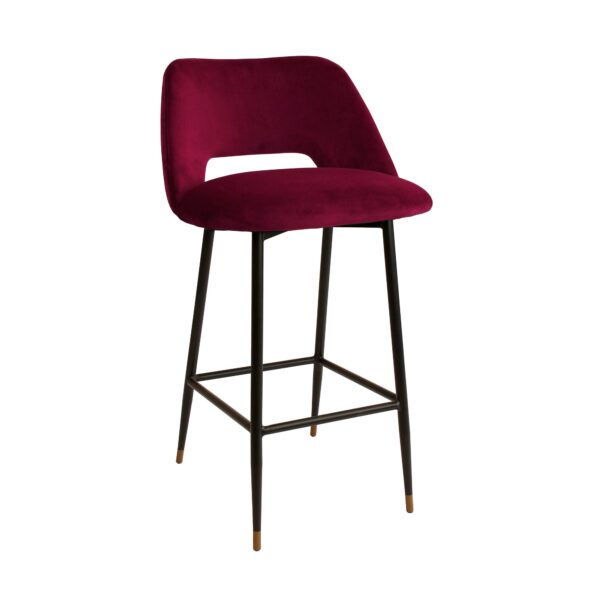 Milan Velvet Bar Stool - Marsala