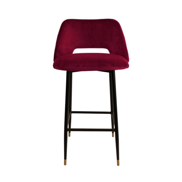 Milan Velvet Bar Stool - Marsala