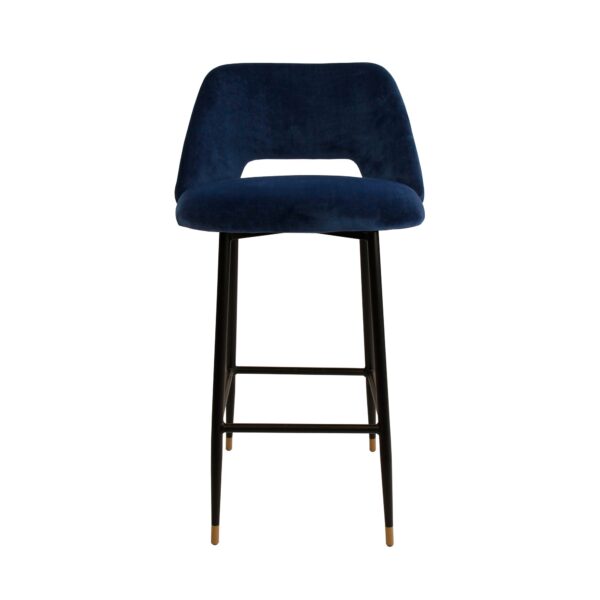 Milan Velvet Bar Stool - Navy