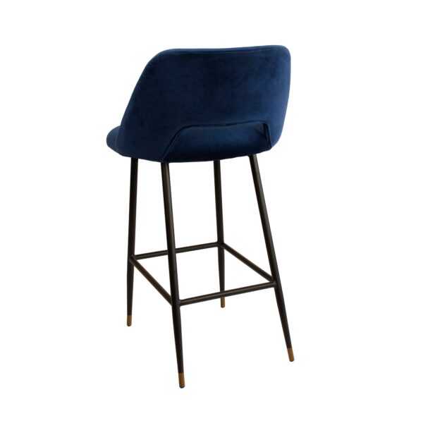 Milan Velvet Bar Stool - Navy