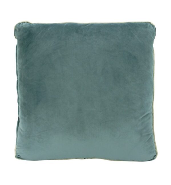 Coco Piped Velvet Cushions - Aqua ( Gold Trim )