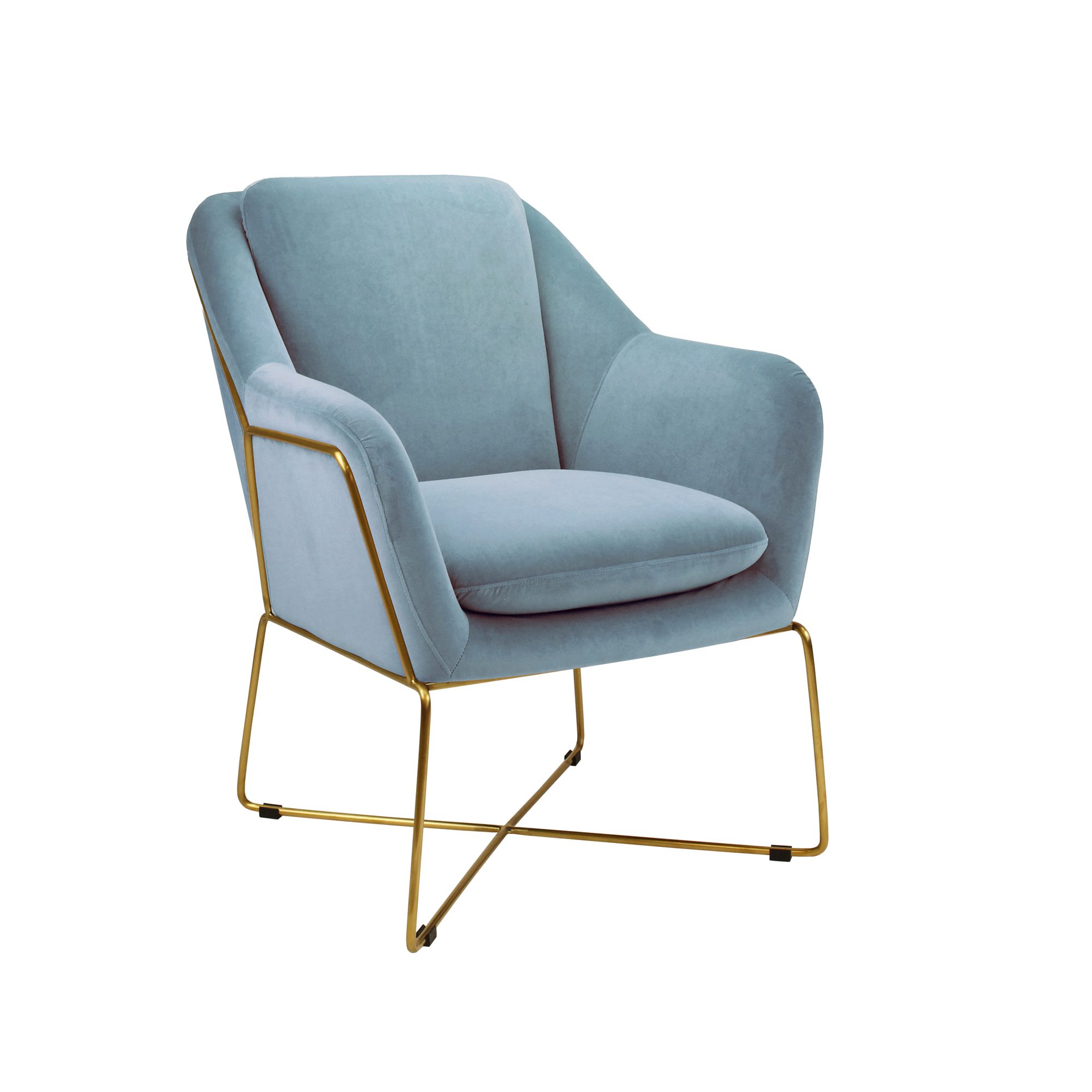 Blue Velvet Armchair