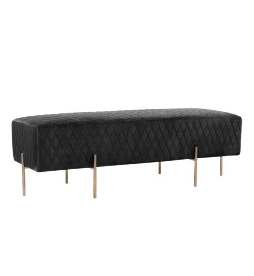 Coco Quilted Ottoman - Black