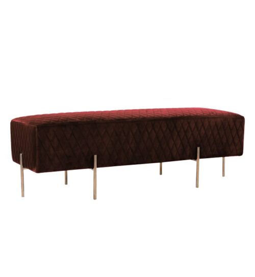 Coco Quilted Ottoman - Merlot