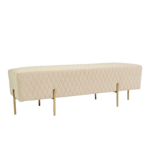 Coco Quilted Ottoman - Nude