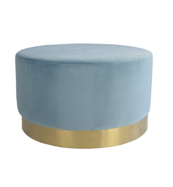 Milan Velvet Ottoman Large - Dusk Blue