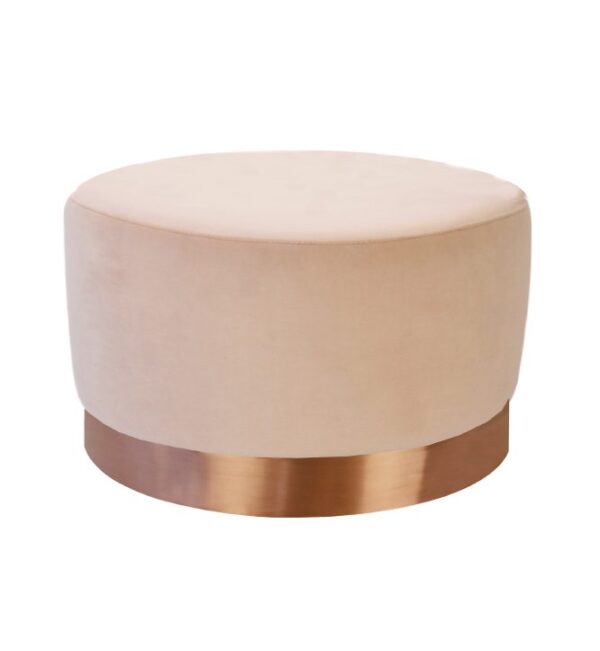 Milan Velvet Ottoman Large - Parisian Rose