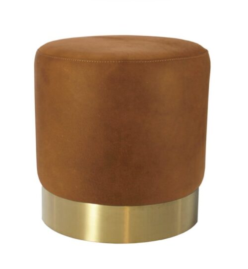 Milan Recycled Leather Ottoman Small - Cognac