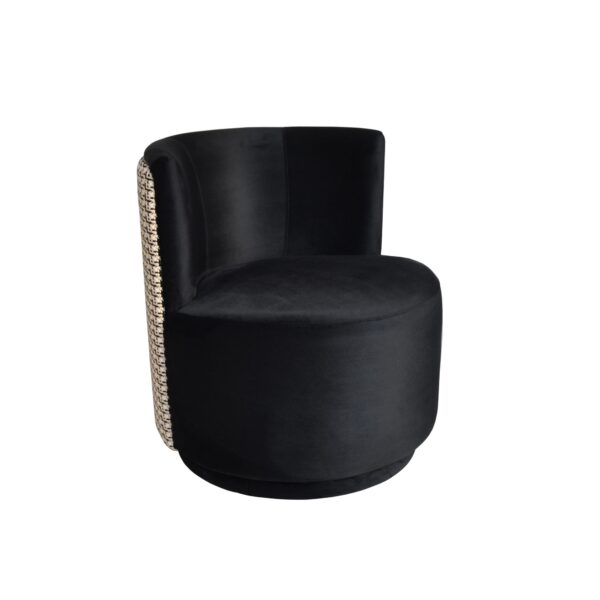 Black Gold Tweed Swivel Chair