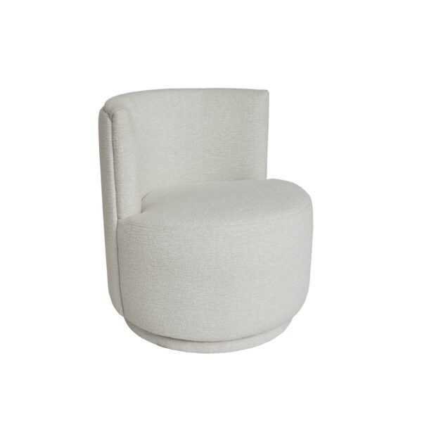 Textured Pearl Beige Swivel Chair