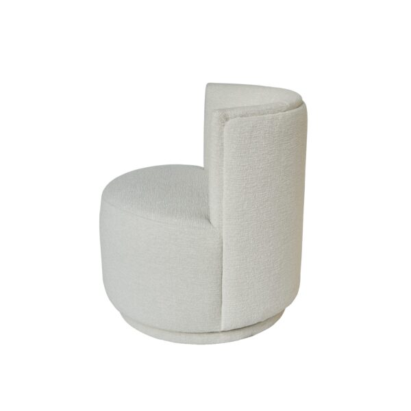 Textured Pearl Beige Swivel Chair