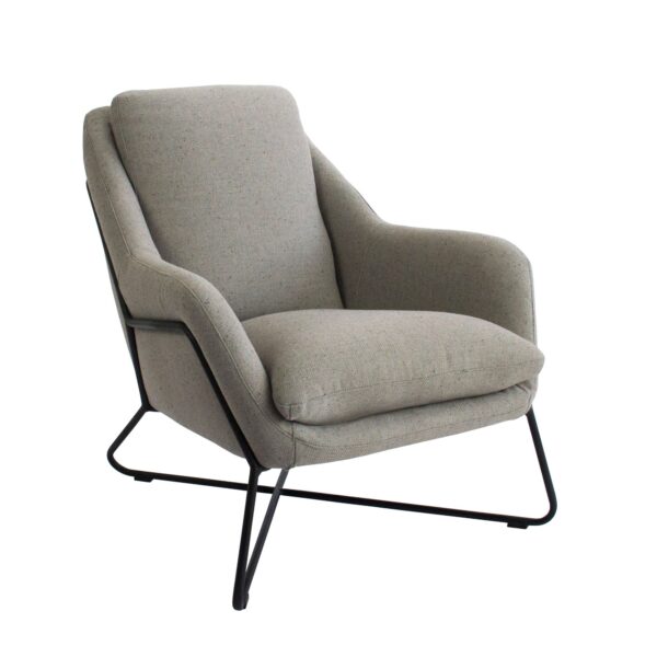 Tribeca Armchair - Grey with Matte Black Frame