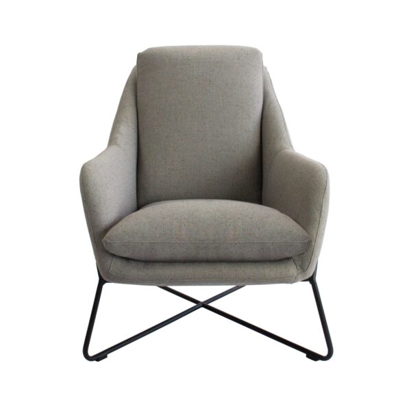 Tribeca Armchair - Grey with Matte Black Frame