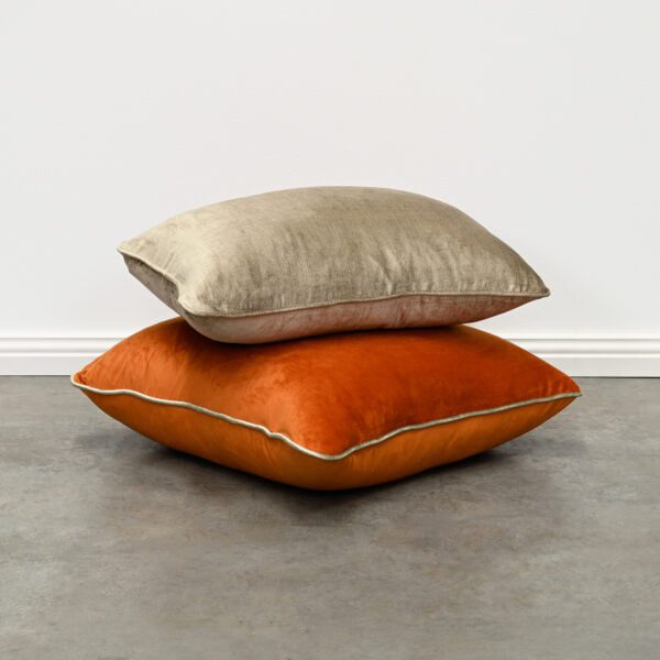 Burnt Orange Velvet Cushion