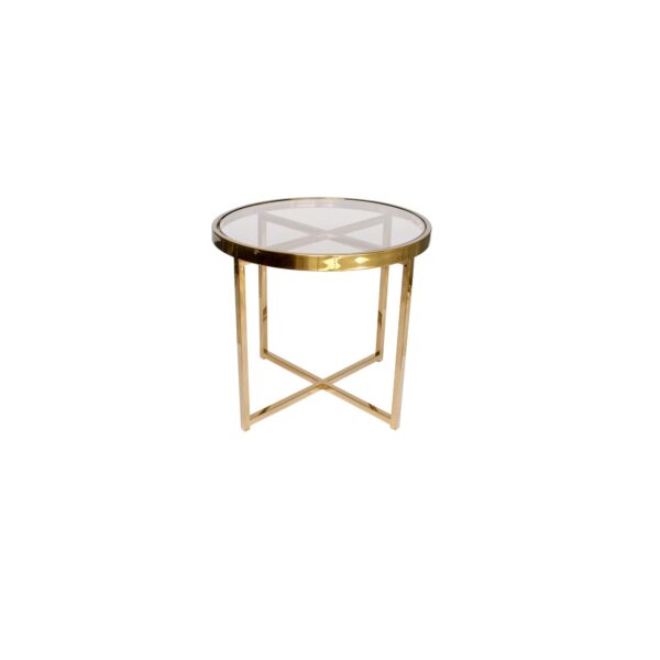 Gold Nesting Side Table With Glass Top