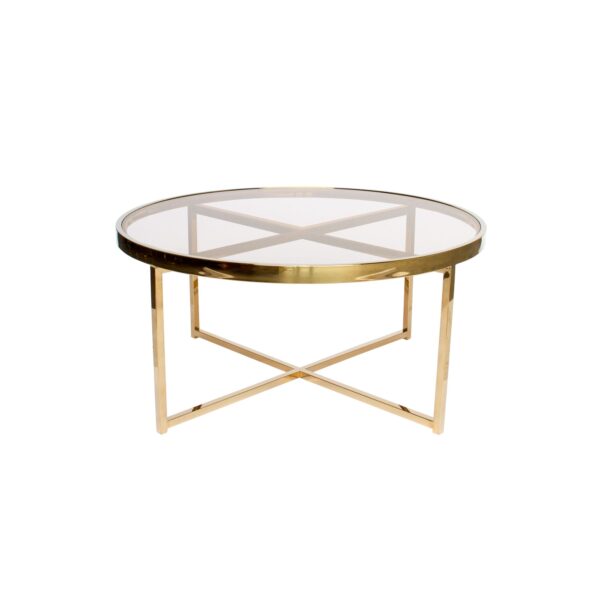 Gold Nesting Coffee Table With Glass Top