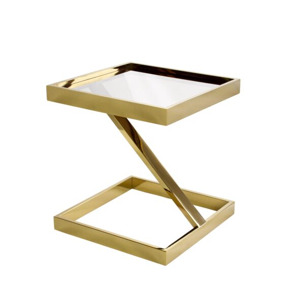 Gold Side Table With Glass Top