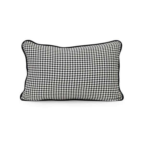 Houndstooth Print Piped Cushion