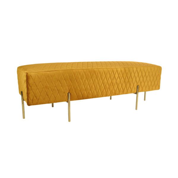 Coco Quilted Ottoman - Vintage Marigold - Image 2