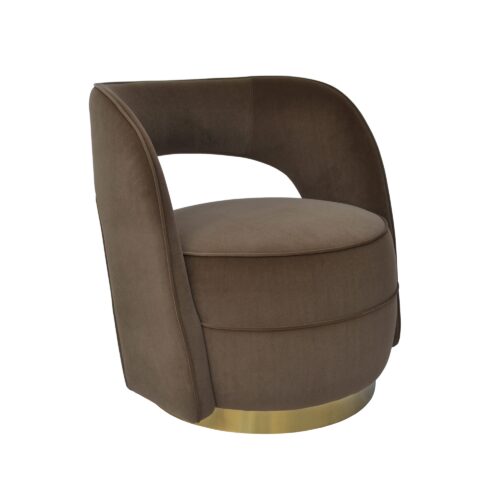 Brown Velvet Armchair