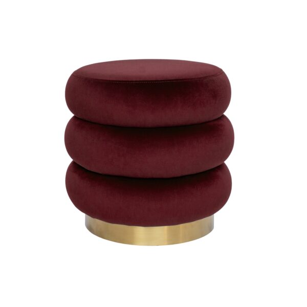 Round Marsala Red Ottoman Stool