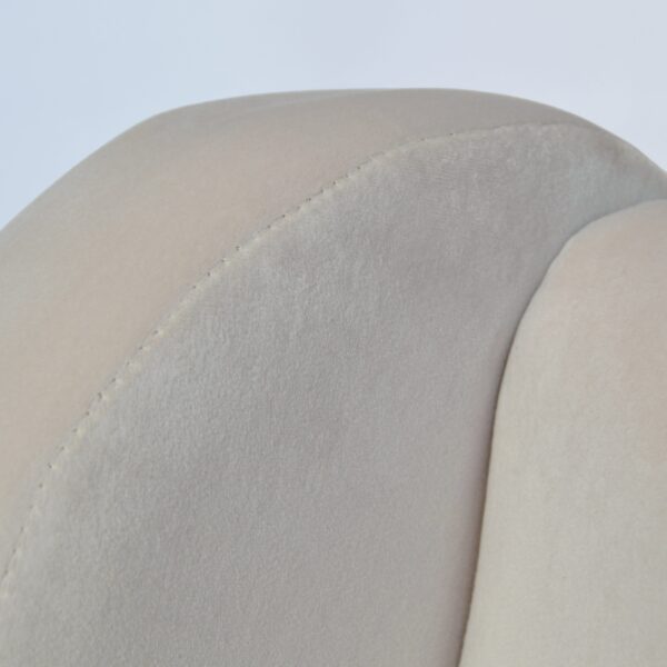 Ivory Beige Velvet Armchair