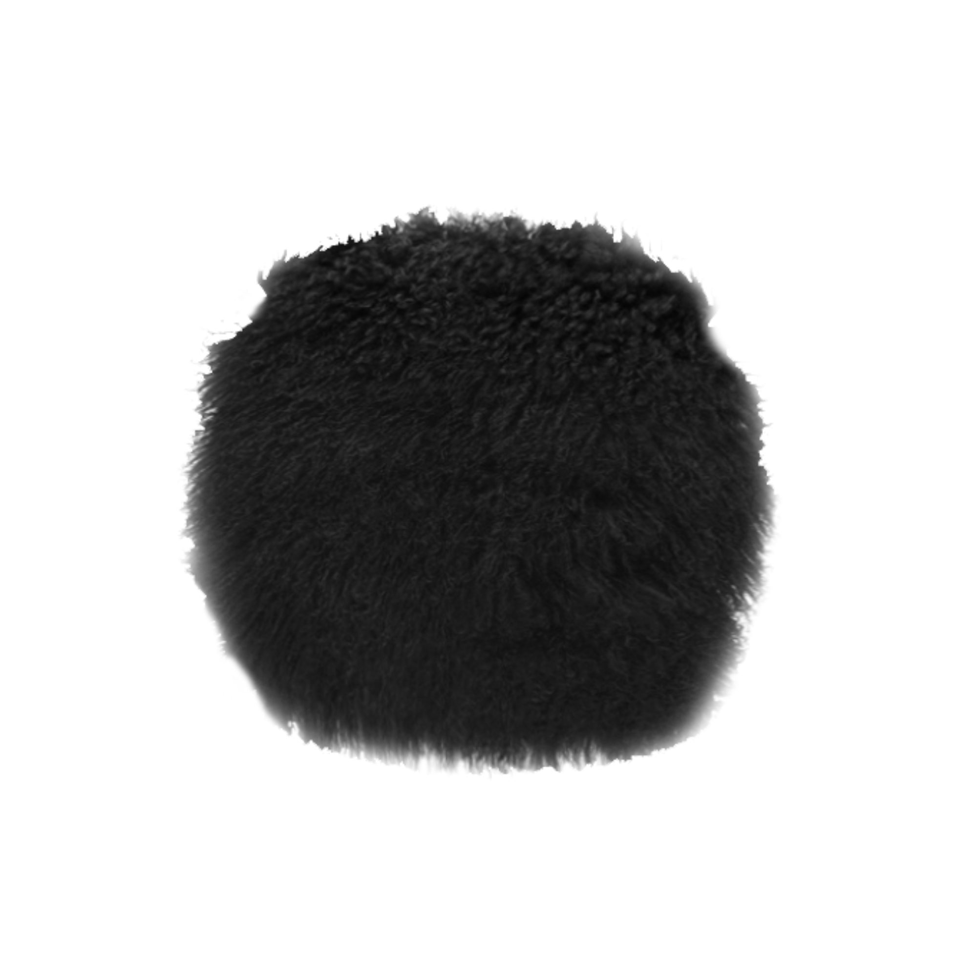 black fluffy cushions