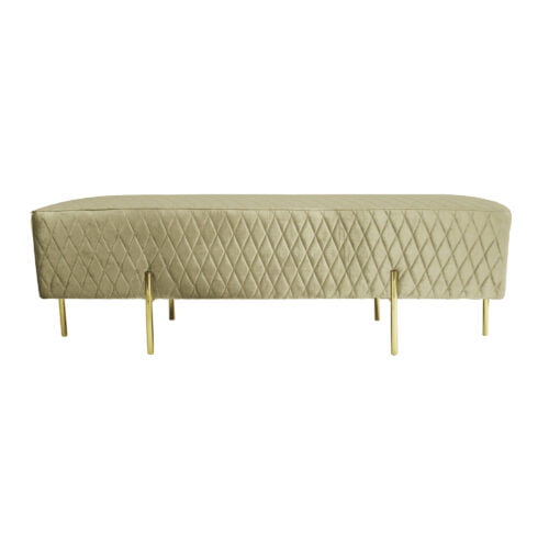 Gold Quilted Ottoman Bench