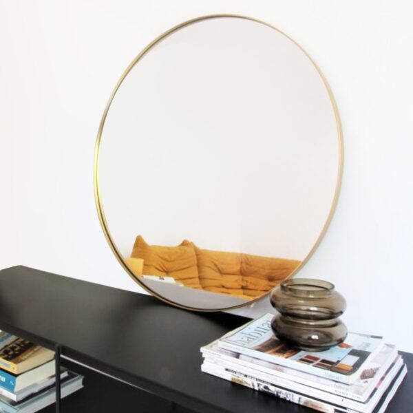 Gold Round mirror