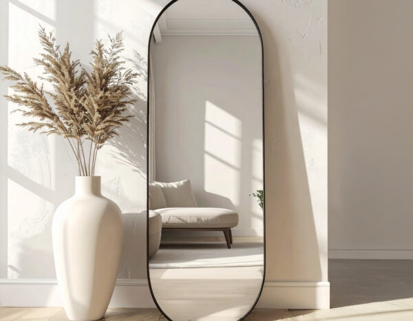 Black Oval Mirror Hallway
