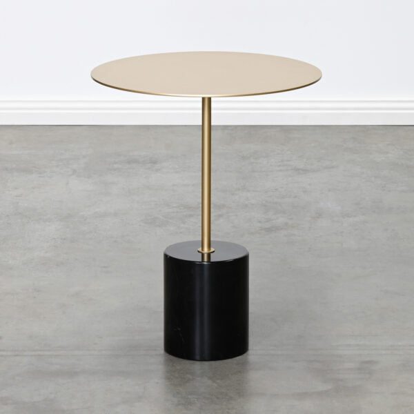 Round gold side table