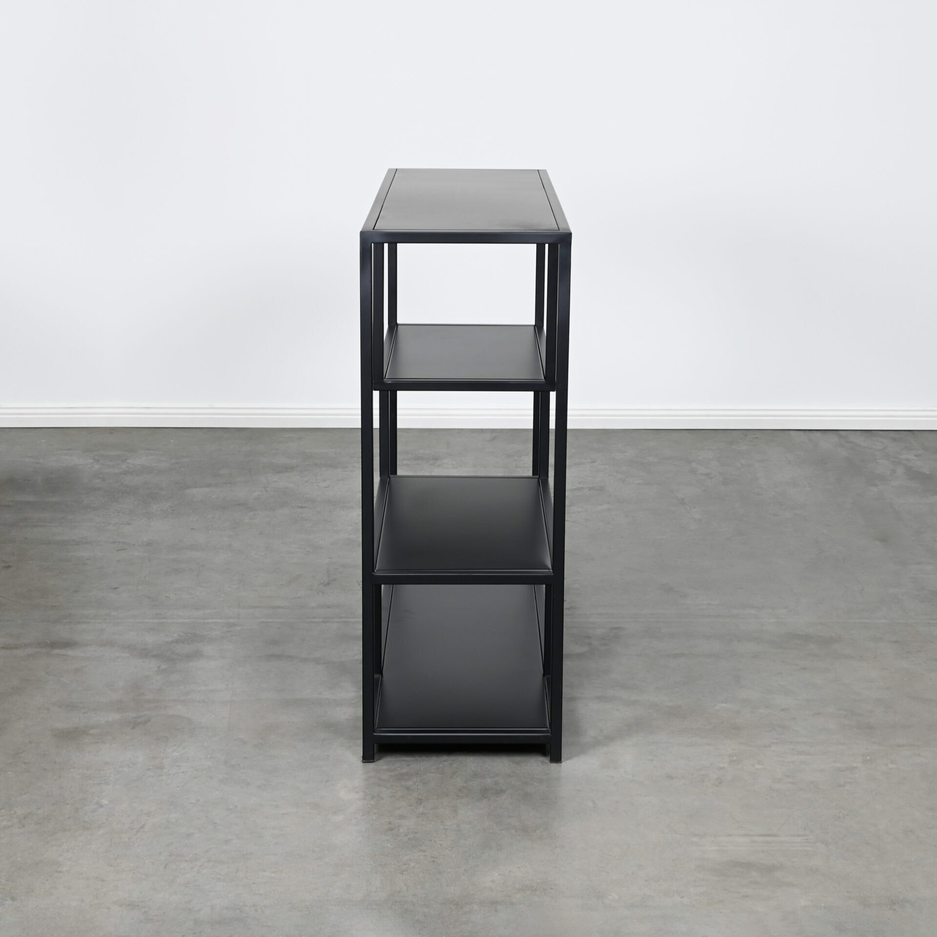 Black metal console table