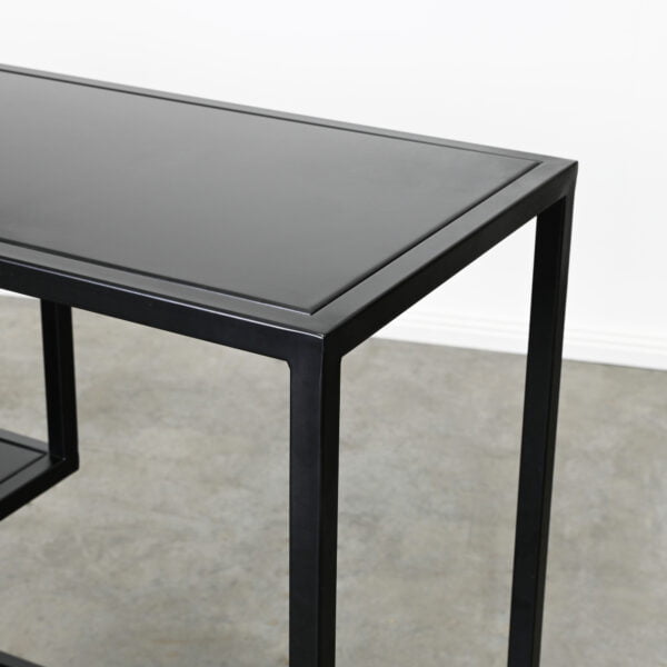 Black metal console table