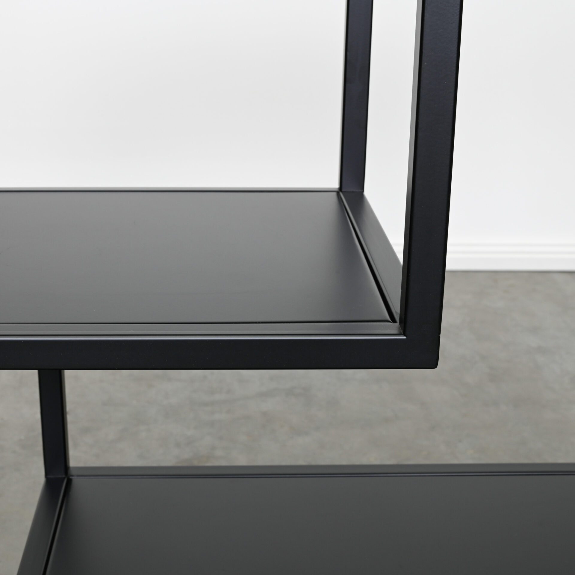 Black metal console table