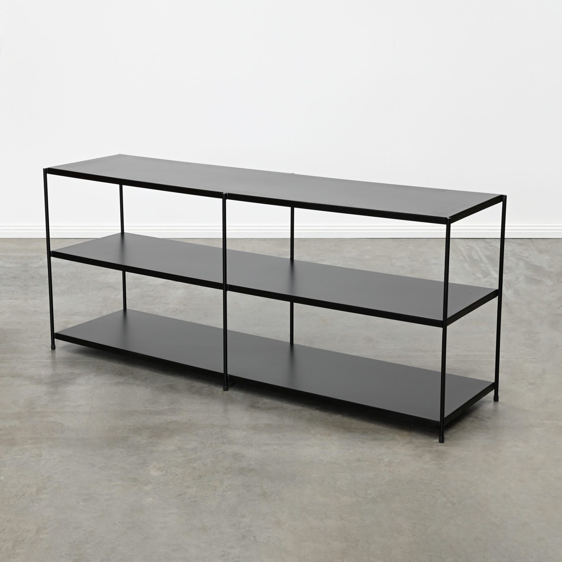 Black metal console table