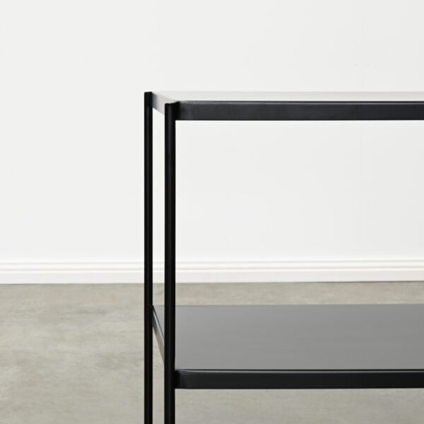 Black metal console table