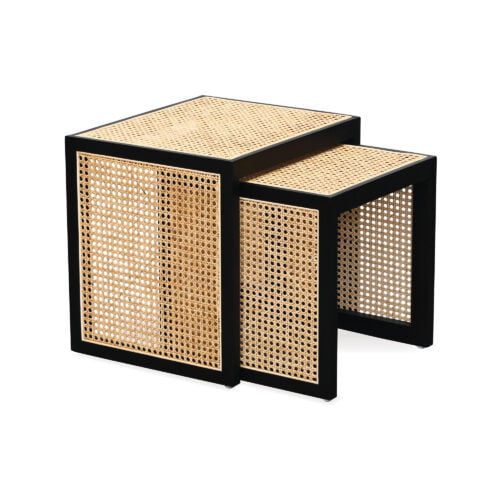 Square rattan side table