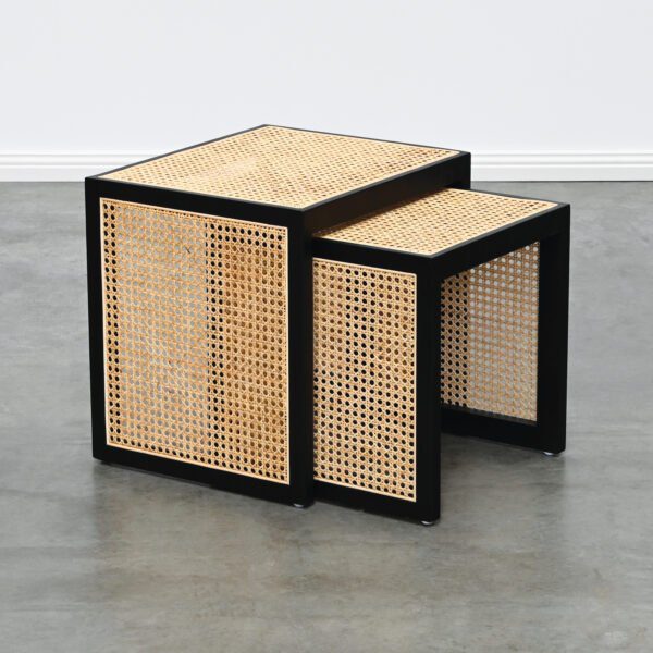 Square rattan side table