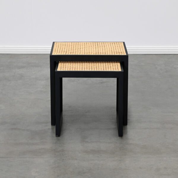 Square rattan side table