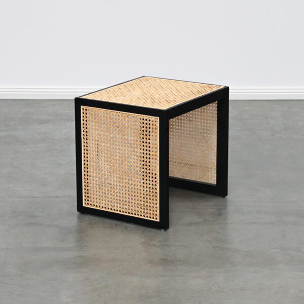 Square rattan side table