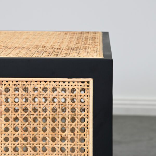 Square rattan side table