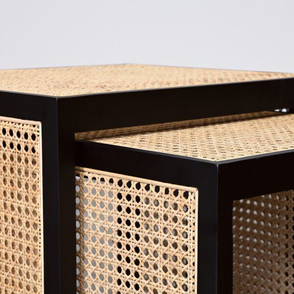 Square rattan side table