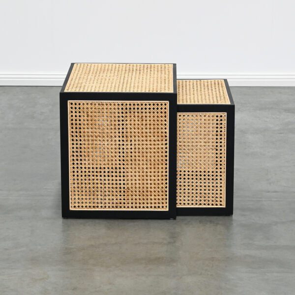 Square rattan side table