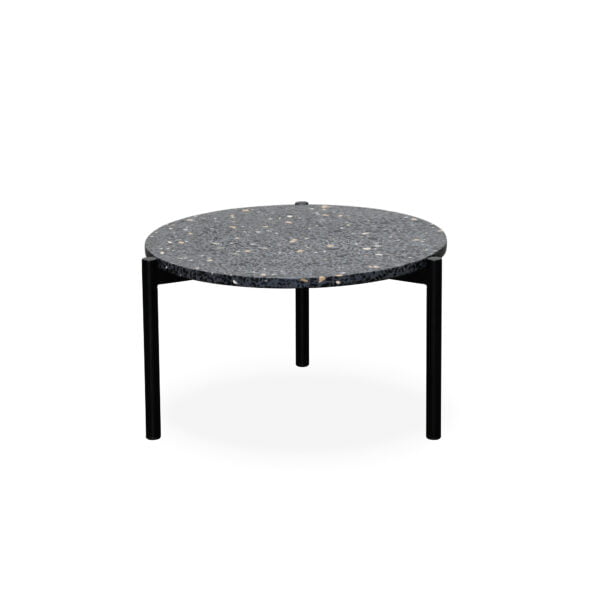 Round black coffee table