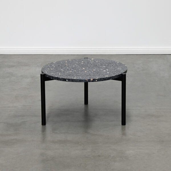 Round black coffee table