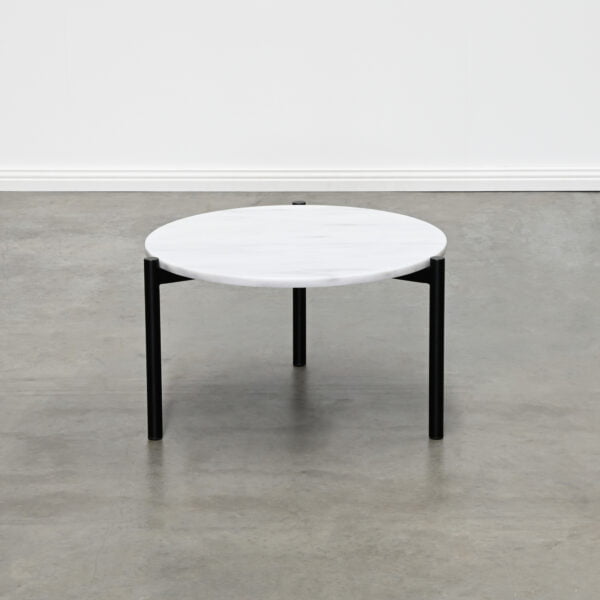 Round white marble coffee table