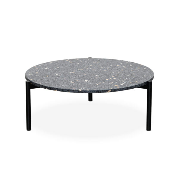 Round black coffee table