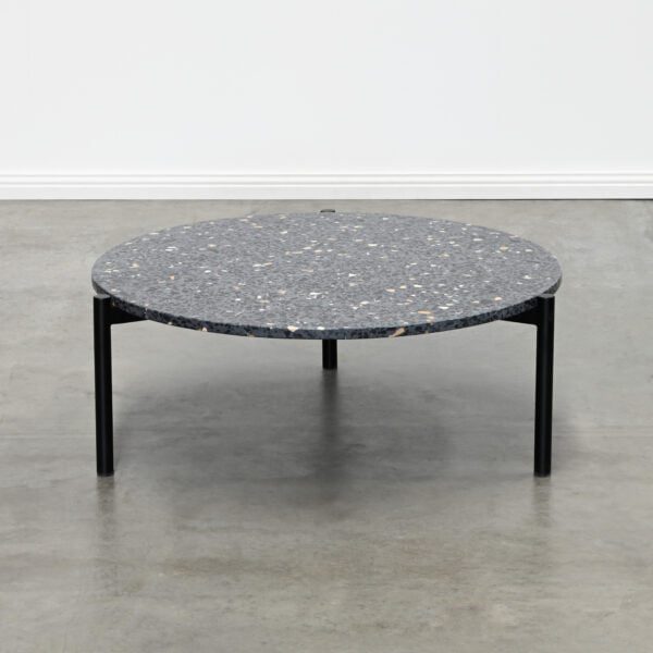 Round black coffee table